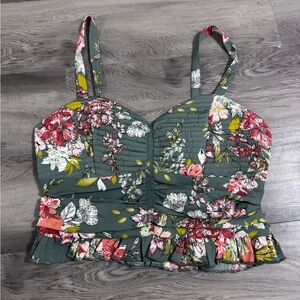 Floral Green Women's Top
